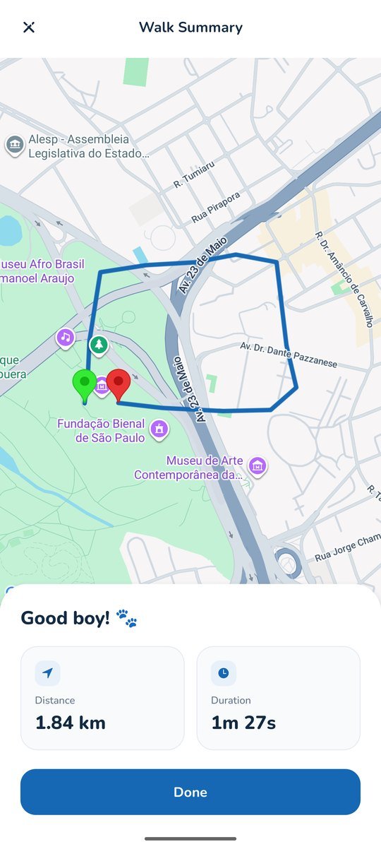 Walk on the map: Route, distance and time — a Pro bonus.